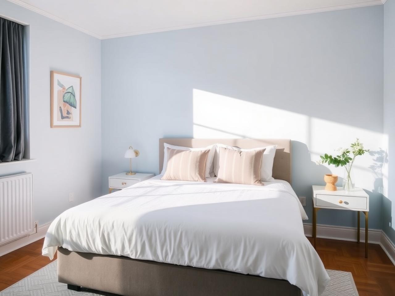 Light blue boutique bedroom